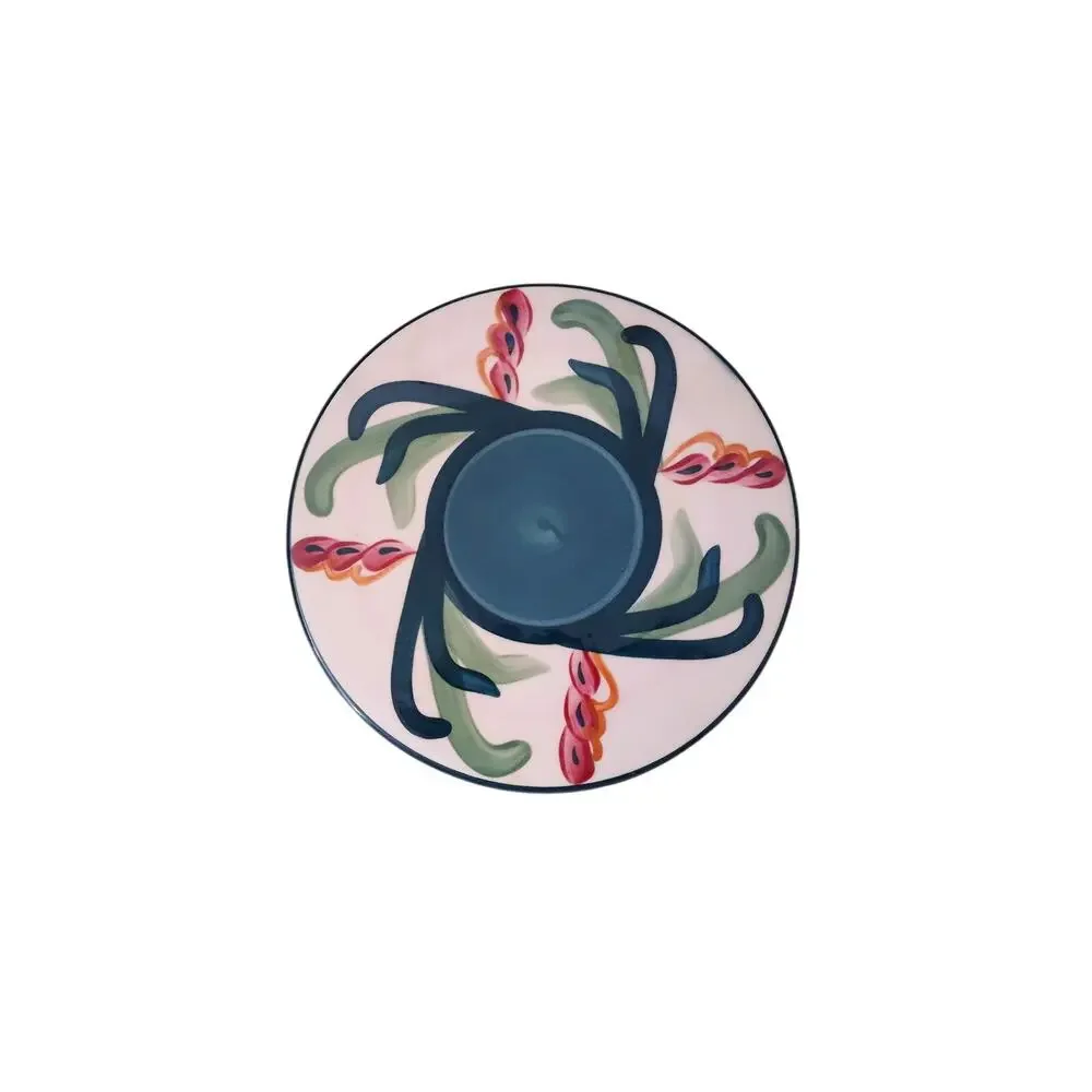 Gail Pittman Trivet Dated 1988 Green curving arms around a Green Center